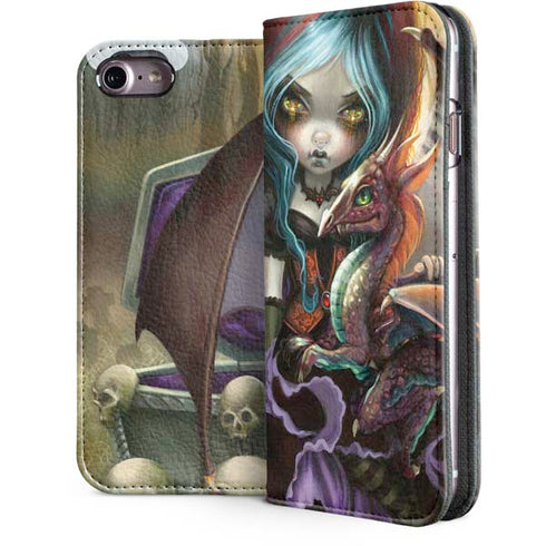 Gothic Vampire Fairy with Dragon & Skulls by Jasmine Becket-Griffith iPhone 7 Folio Case