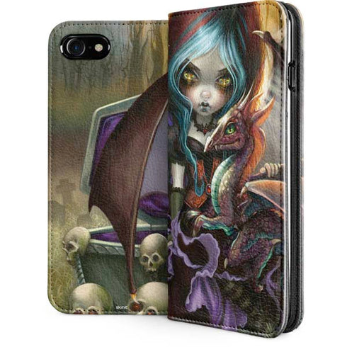 Gothic Vampire Fairy with Dragon & Skulls by Jasmine Becket-Griffith iPhone Cases