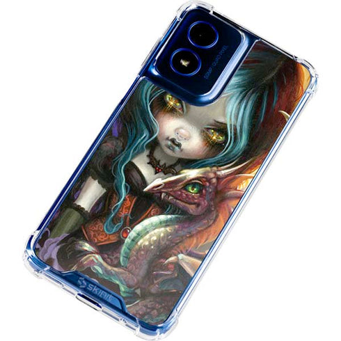 Gothic Vampire Fairy with Dragon & Skulls by Jasmine Becket-Griffith Moto G Play 4G (2024) Clear Case