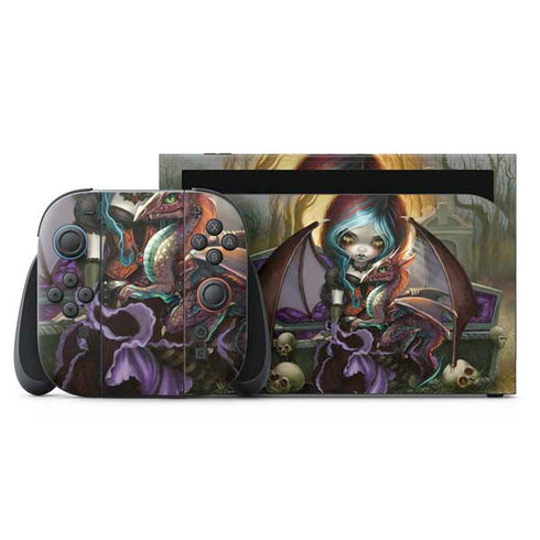 Gothic Vampire Fairy with Dragon & Skulls by Jasmine Becket-Griffith Nintendo Switch 2 (2025) with Joy-Con Skin