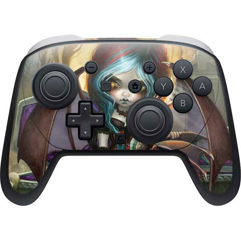 Gothic Vampire Fairy with Dragon & Skulls by Jasmine Becket-Griffith Nintendo Switch 2 (2025) Pro Controller Skin