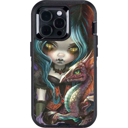 Gothic Vampire Fairy with Dragon & Skulls by Jasmine Becket-Griffith Otterbox Defender iPhone Skin