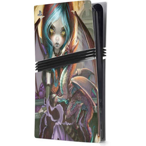 Gothic Vampire Fairy with Dragon & Skulls by Jasmine Becket-Griffith PS5 Pro Console Skin