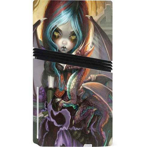 Gothic Vampire Fairy with Dragon & Skulls by Jasmine Becket-Griffith PS5 Pro Disk Console Skin