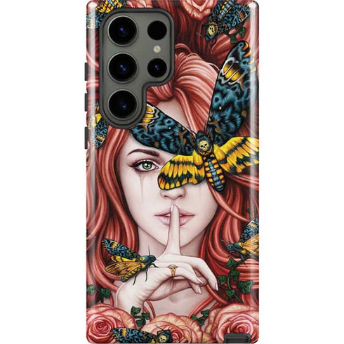 Gothic Woman and Death Moth Butterflies by Sarah Richter Galaxy S23 Ultra Pro Case