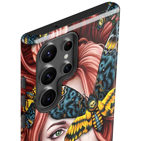 Gothic Woman and Death Moth Butterflies by Sarah Richter Galaxy S23 Ultra Pro Case