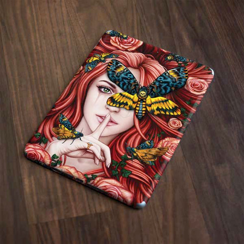 Gothic Woman and Death Moth Butterflies by Sarah Richter Apple iPad Skin