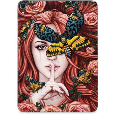 Gothic Woman and Death Moth Butterflies by Sarah Richter Apple iPad Pro Skin