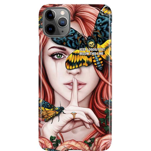 Gothic Woman and Death Moth Butterflies by Sarah Richter iPhone Cases