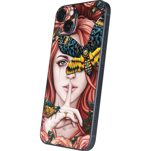 Gothic Woman and Death Moth Butterflies by Sarah Richter iPhone 15 Skin