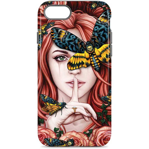 Gothic Woman and Death Moth Butterflies by Sarah Richter iPhone Cases