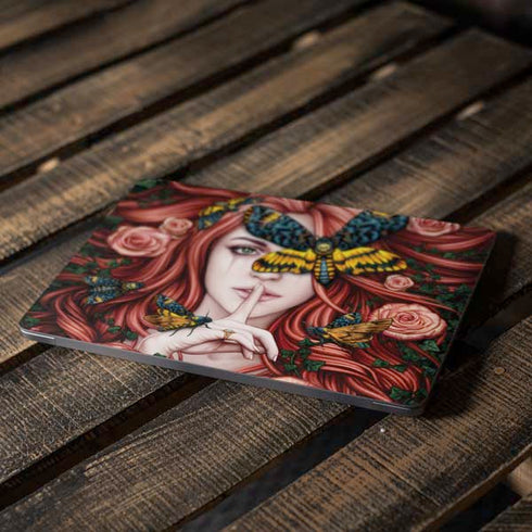 Gothic Woman and Death Moth Butterflies by Sarah Richter Apple MacBook Air Skin