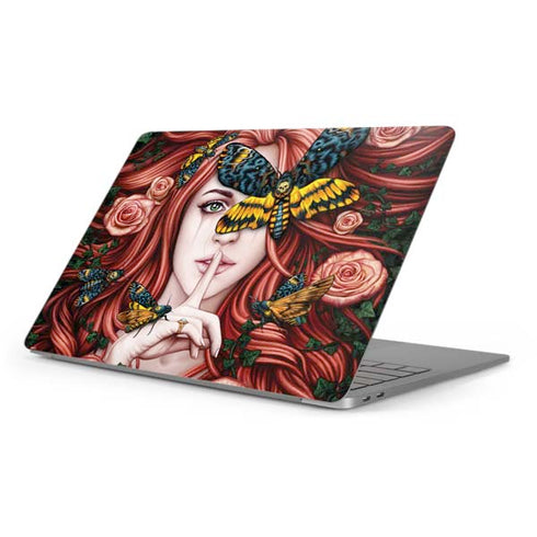 Gothic Woman and Death Moth Butterflies by Sarah Richter Apple MacBook Pro 16-inch Skin