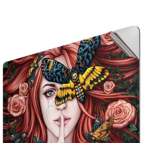 Gothic Woman and Death Moth Butterflies by Sarah Richter Apple MacBook Pro 16-inch Skin