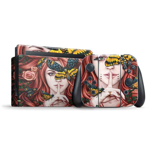 Gothic Woman and Death Moth Butterflies by Sarah Richter Nintendo Skins