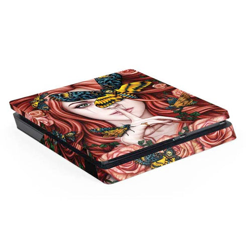 Gothic Woman and Death Moth Butterflies by Sarah Richter PlayStation PS4 Skins