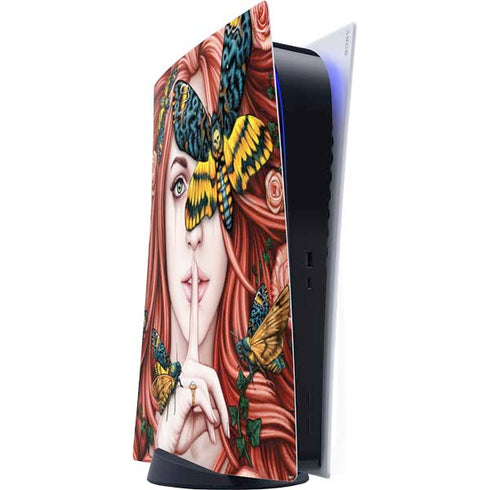 Gothic Woman and Death Moth Butterflies by Sarah Richter PlayStation PS5 Skins