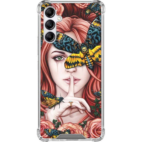Gothic Woman and Death Moth Butterflies by Sarah Richter Gabb Phone 4 Clear Case