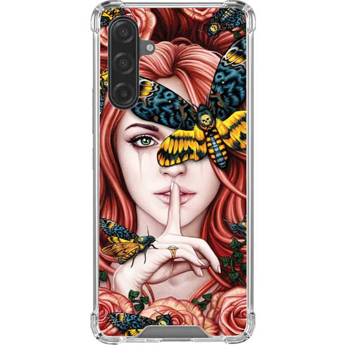 Gothic Woman and Death Moth Butterflies by Sarah Richter Galaxy A17 Clear Case