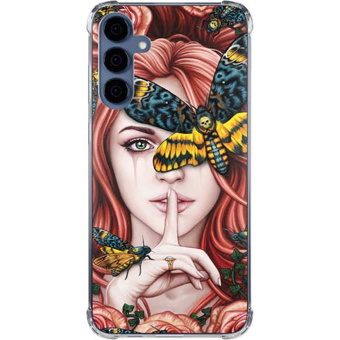 Gothic Woman and Death Moth Butterflies by Sarah Richter Galaxy A35 5G Clear Case