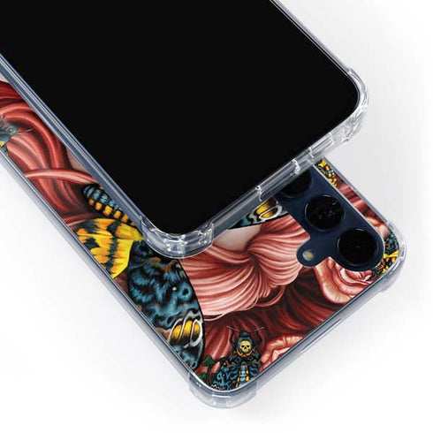 Gothic Woman and Death Moth Butterflies by Sarah Richter Galaxy A55 5G Clear Case