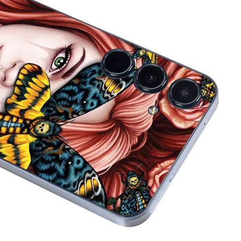 Gothic Woman and Death Moth Butterflies by Sarah Richter Galaxy A55 5G Skin
