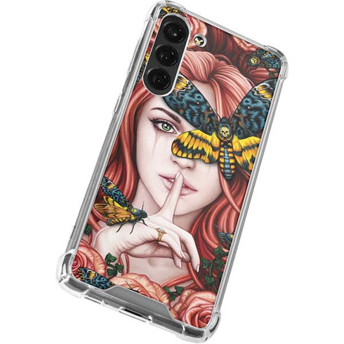 Gothic Woman and Death Moth Butterflies by Sarah Richter Galaxy S24 FE Clear Case