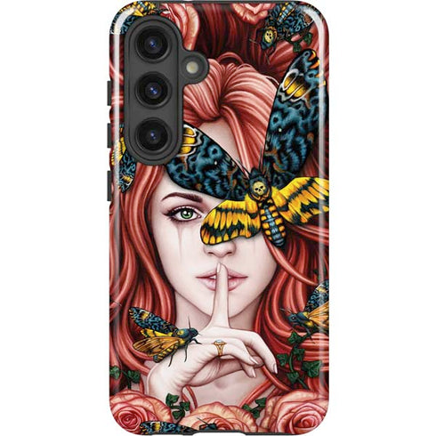Gothic Woman and Death Moth Butterflies by Sarah Richter Galaxy S25 Impact Case