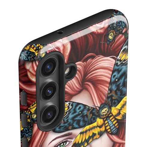 Gothic Woman and Death Moth Butterflies by Sarah Richter Galaxy S25 Impact Case