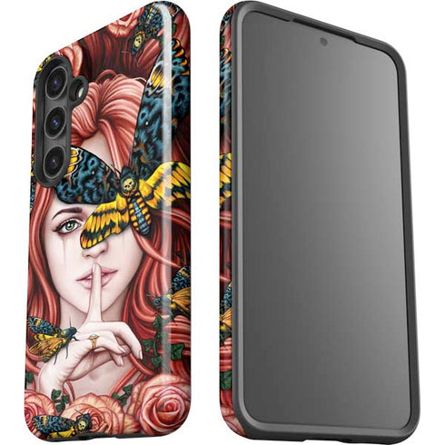 Gothic Woman and Death Moth Butterflies by Sarah Richter Galaxy S25 Impact Case