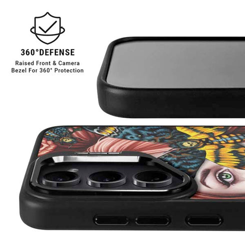 Gothic Woman and Death Moth Butterflies by Sarah Richter Galaxy S24 Plus Kickstand Case