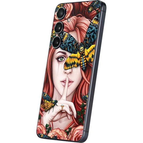 Gothic Woman and Death Moth Butterflies by Sarah Richter Galaxy S25 Plus Skin