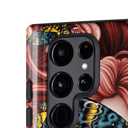 Gothic Woman and Death Moth Butterflies by Sarah Richter Galaxy S25 Ultra Impact Case