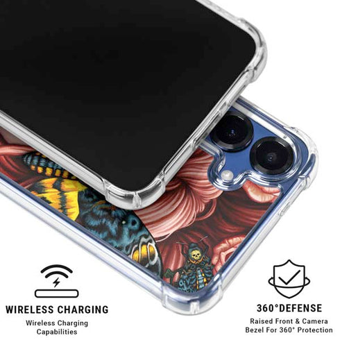 Gothic Woman and Death Moth Butterflies by Sarah Richter Galaxy S25 Plus Clear Case