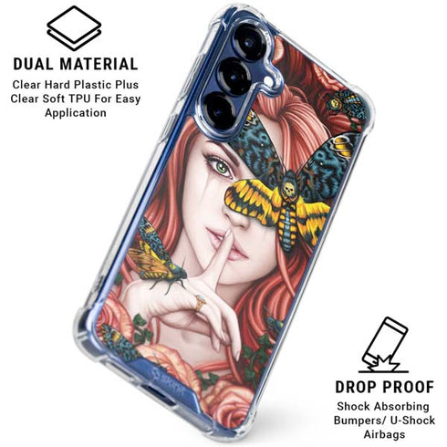 Gothic Woman and Death Moth Butterflies by Sarah Richter Galaxy S25 Plus Clear Case