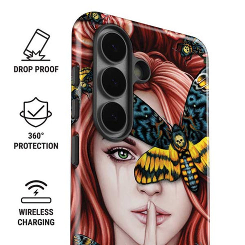 Gothic Woman and Death Moth Butterflies by Sarah Richter Galaxy S26 Impact Case