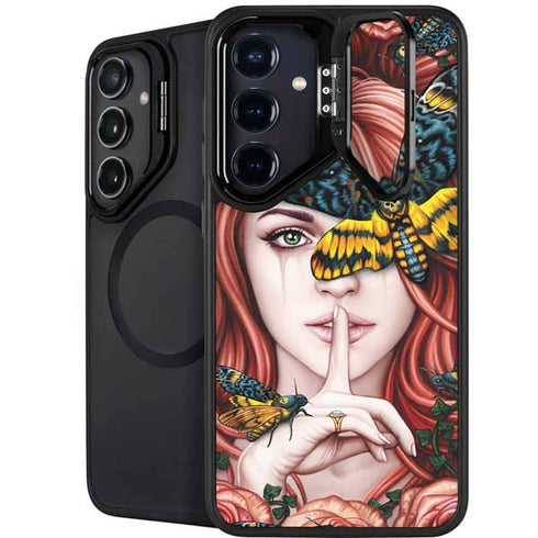 Gothic Woman and Death Moth Butterflies by Sarah Richter Galaxy S26 Kickstand Case