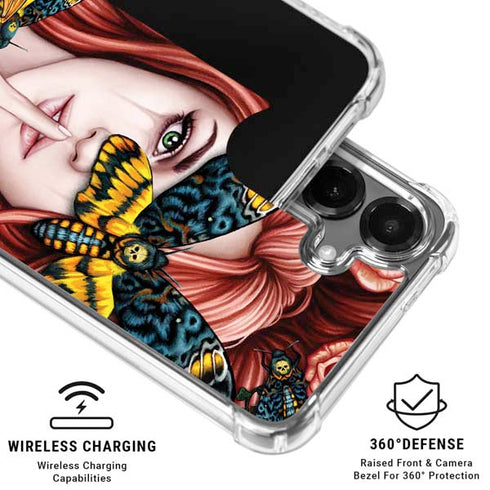 Gothic Woman and Death Moth Butterflies by Sarah Richter Galaxy S26 Plus Clear Case