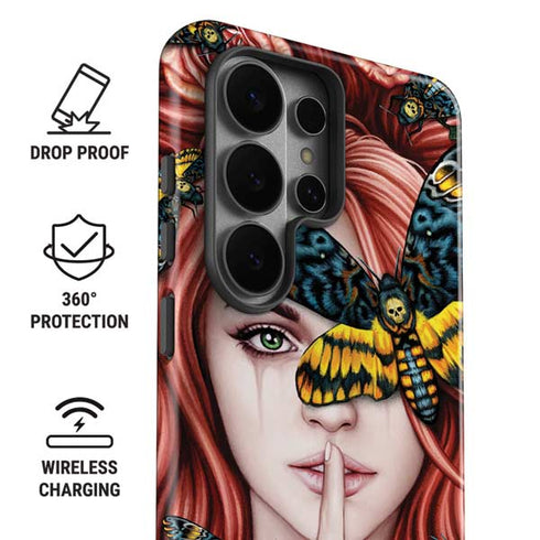 Gothic Woman and Death Moth Butterflies by Sarah Richter Galaxy S26 Ultra Impact Case