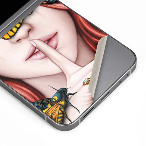 Gothic Woman and Death Moth Butterflies by Sarah Richter Galaxy Z Flip6 Skin