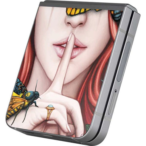 Gothic Woman and Death Moth Butterflies by Sarah Richter Galaxy Z Flip6 Skin