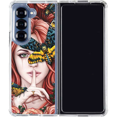 Gothic Woman and Death Moth Butterflies by Sarah Richter Galaxy Z Fold6 Clear Case