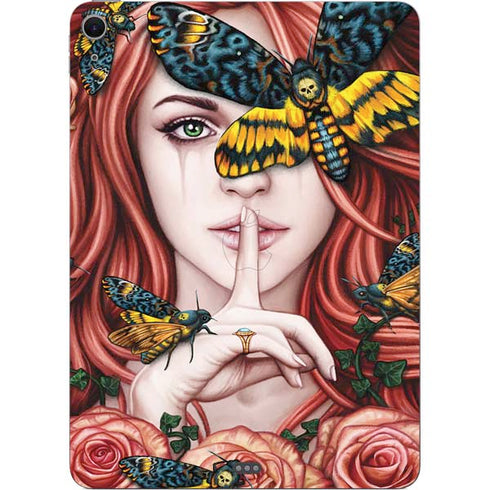 Gothic Woman and Death Moth Butterflies by Sarah Richter Apple iPad Air Skin