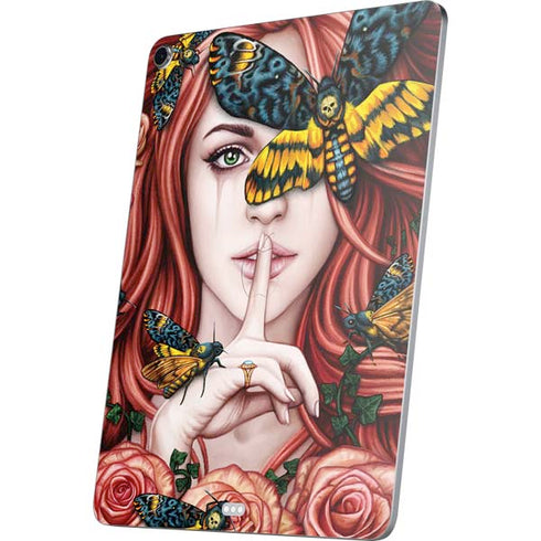 Gothic Woman and Death Moth Butterflies by Sarah Richter Apple iPad Air Skin