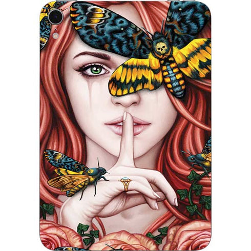 Gothic Woman and Death Moth Butterflies by Sarah Richter Apple iPad Mini Skin