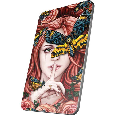 Gothic Woman and Death Moth Butterflies by Sarah Richter Apple iPad Mini Skin