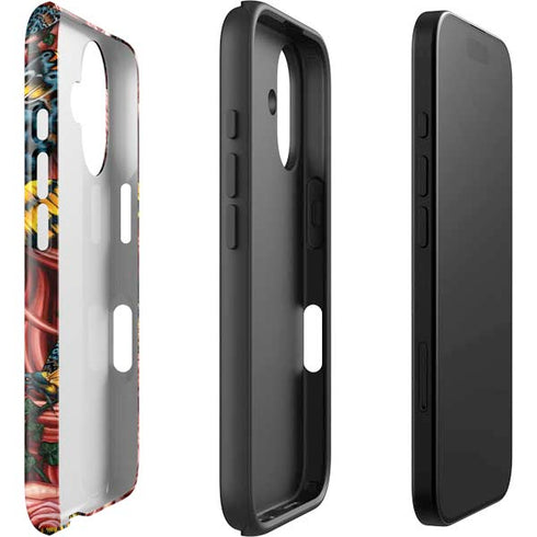 Gothic Woman and Death Moth Butterflies by Sarah Richter iPhone 16 Impact Case