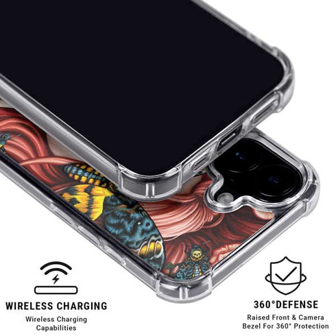 Gothic Woman and Death Moth Butterflies by Sarah Richter iPhone 16 MagSafe Case