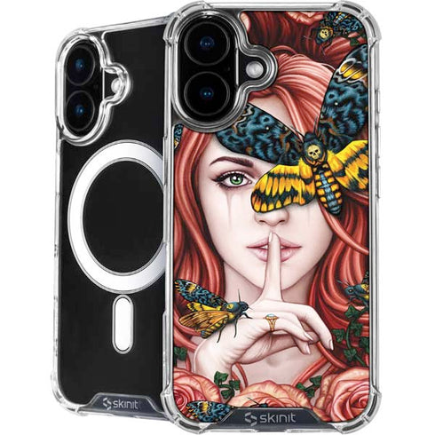 Gothic Woman and Death Moth Butterflies by Sarah Richter iPhone 16 Plus MagSafe Case
