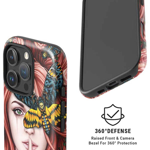 Gothic Woman and Death Moth Butterflies by Sarah Richter iPhone 16 Pro Magsafe Impact Case